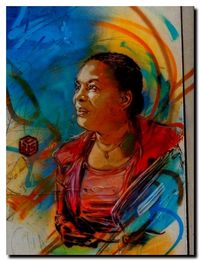 Hommage à  Christiane Taubira du graffeur C215, à Vitry sur Seine